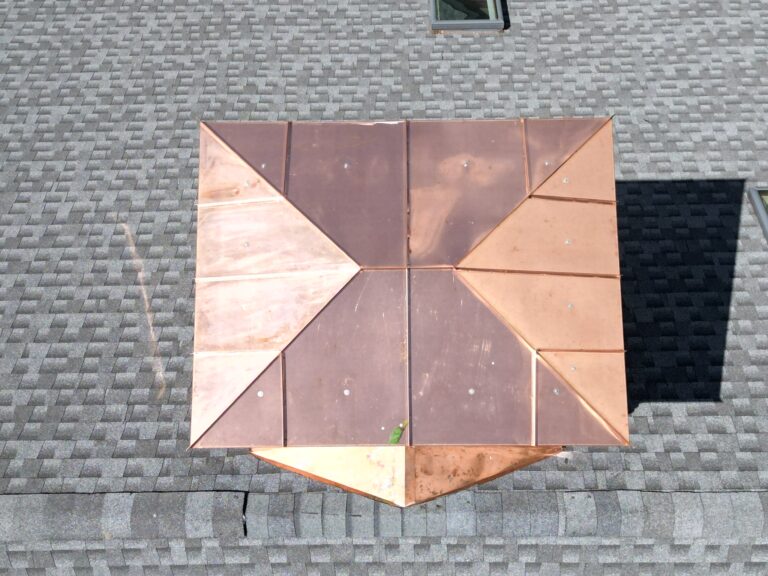 Original Photo- Bronze Chimney Cap From Above-Chimney Cap Builders