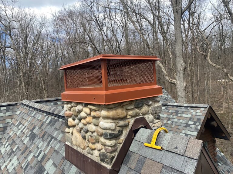 Original Photo- Chimney Cap on Roof-Chimney Cap Builders