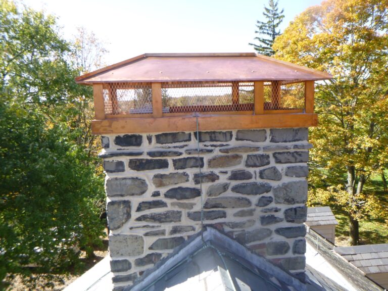 Original Photo- Chimney Cap on Roof-Chimney Cap Builders