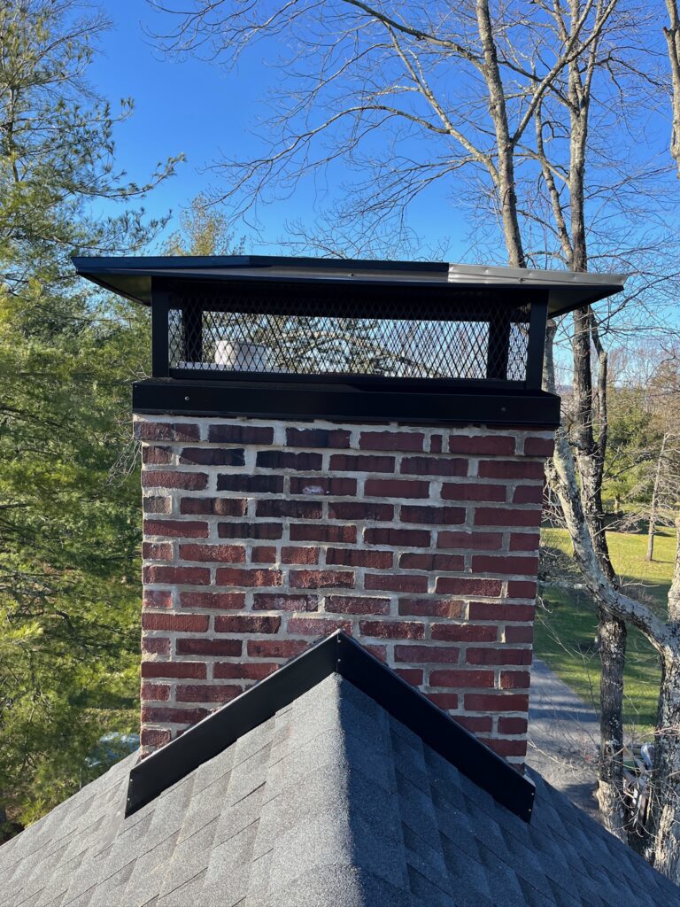 Original Photo- Chimney Cap on Roof-Chimney Cap Builders