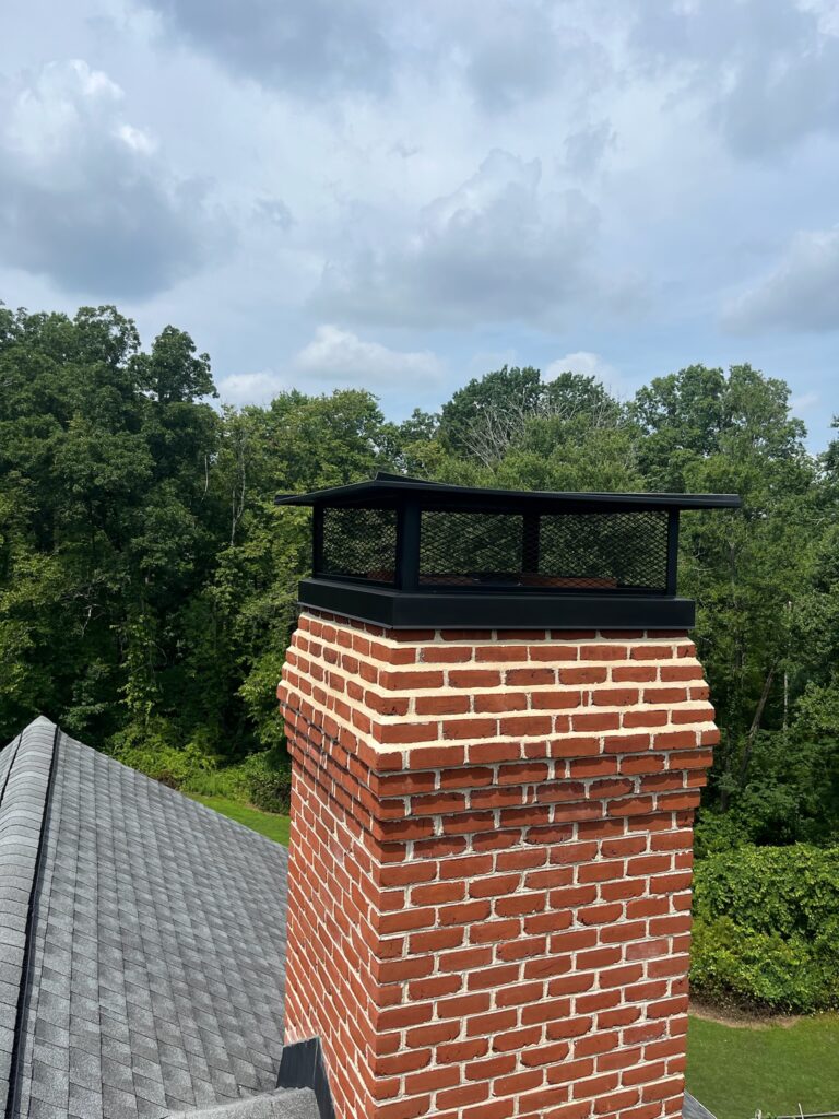 Original Photo- Custom Chimney Cap on Roof-Chimney Cap Builders