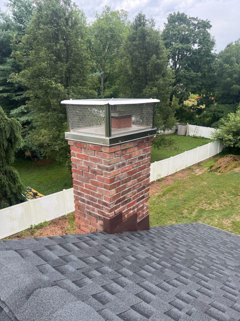 Original Photo- Chimney Cap on Roof-Chimney Cap Builders