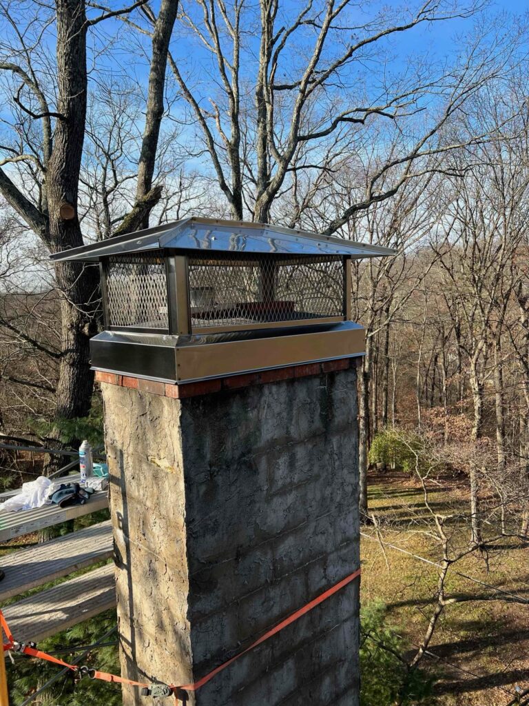 Chimney Cap on Brick Chimney