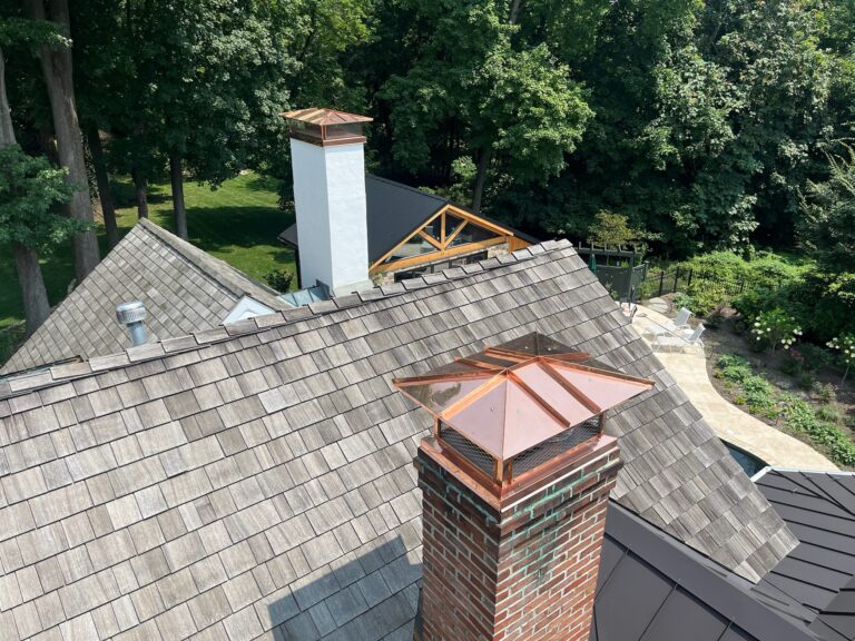 Chimney Caps Installed on Roof