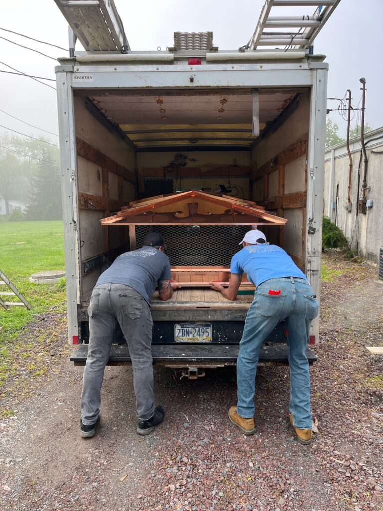 Original Photo- Bronze Chimney Cap on Truck-Chimney Cap Builders